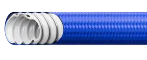 PH783-CONVOLUTED PTFE HOSE WITH HELIX WIRE AND POLYPROPYLENE YARN STANDARD WALL