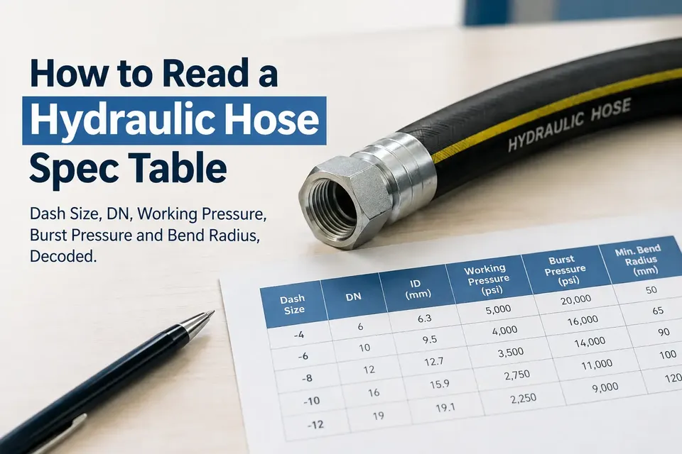 How to read a hydraulic hose spec table